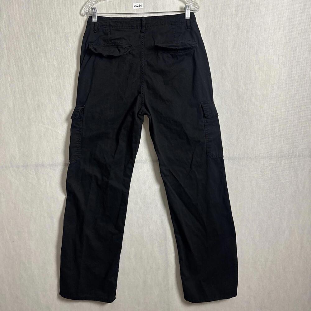 Zara Women's Size 8 Black No Stretch Relaxed Straight Leg Cargo Pants - Picture 2 of 11